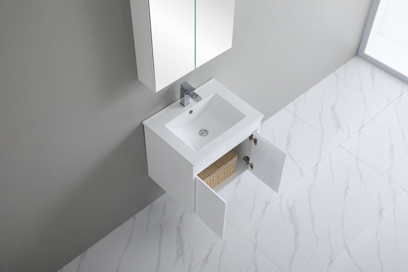 Hamptons Style Shaker Door Wall Hung Vanity - 100% Waterproof PVC Carousel 2