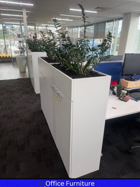 Office Storage Cupboard with Planter Box Top, 90w x 40d x 120h cm Carousel 1