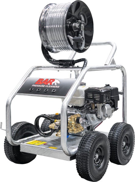 Honda GX390 Engine Comet Pump Hose Reel and 30m Hose Full Roll Frame Carousel 1