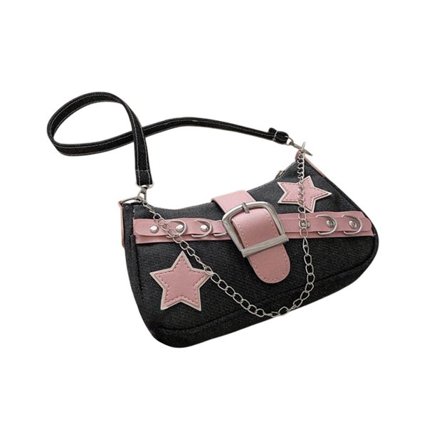 Tote Bag for Women, Ladies Trendy Handbag Denim Chain Tote Shoulder Armpit Carousel 2
