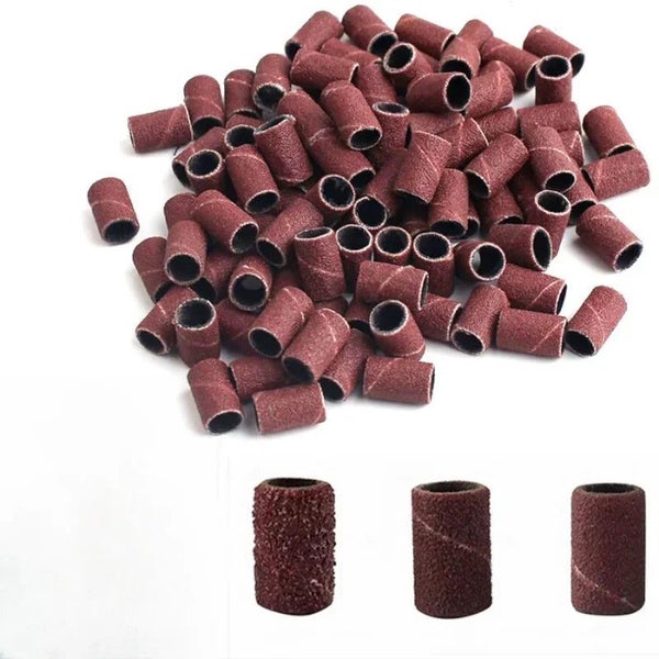 50pcs Nail Art Sanding Bands 80# 120# 180# Grinding Sand Ring Bit for Ele Carousel 2