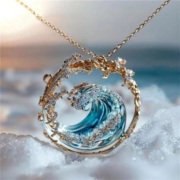 Wave Necklace, Earrings & Ring - Women's Summer Beach Gift Carousel 3