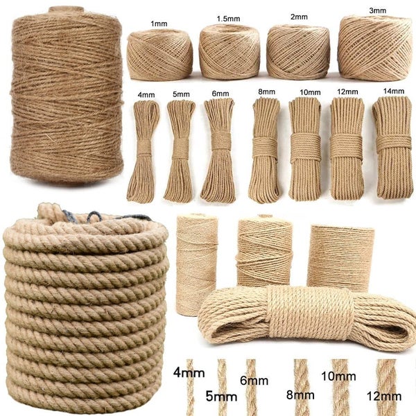 1-14mm Natural Jute Twine Vintage Jute Rope Cord String Twine Burlap For Carousel 1