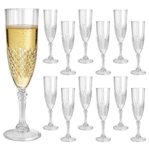 30 Pcs Plastic Champagne Glasses, 120ML Plastic Cocktail Glasses, Eco-Friendl... Carousel 1