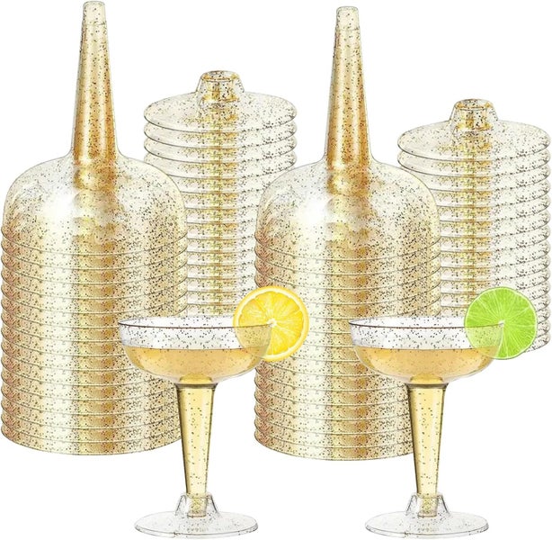 30 Pcs Plastic Champagne Glasses, 120ML Plastic Cocktail Glasses, Eco-Friendl... Carousel 2