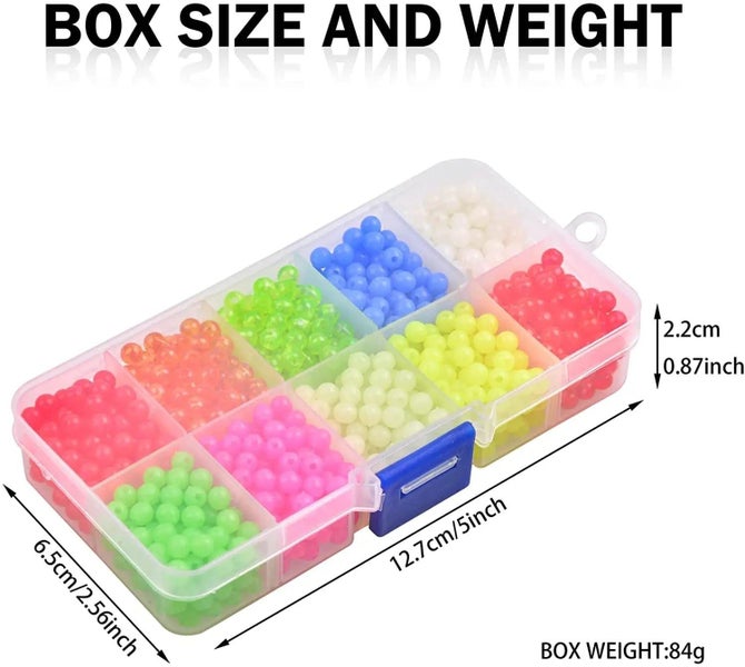 1000pcs Fishing Beads Assorted Beads Round Float Glow Fishing Rig Beads L Carousel 5