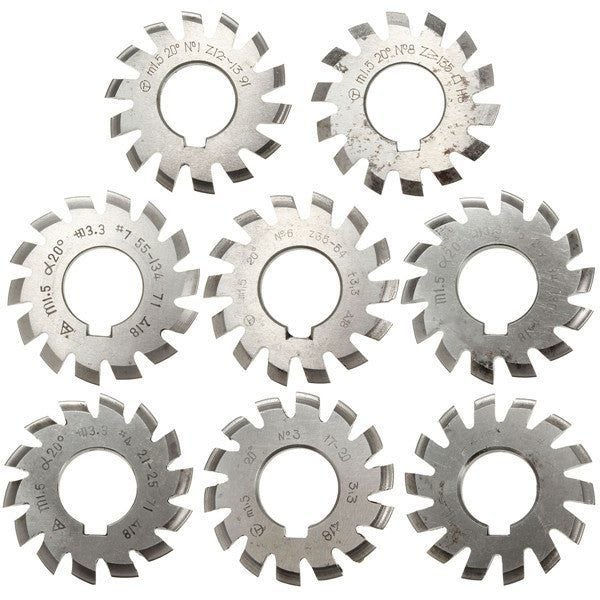 Module 1.5 PA20 Bore 22mm #1-8 HSS Involute Gear Milling Cutter Carousel 5