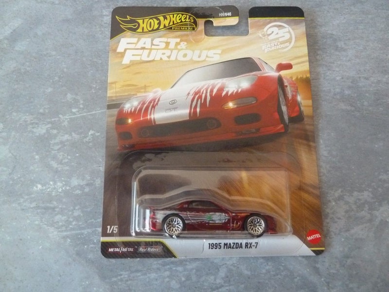 Hot Wheels Premium: 1995 Mazda RX-7 CHASE (Fast & Furious) 2026 Red Mint on Card Carousel 1