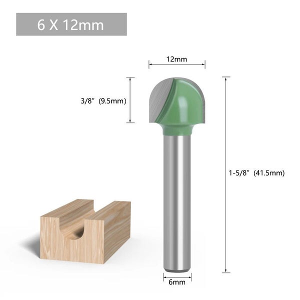LAVIE 1pc 6mm Shank Ball Nose End Mill Round Nose Cove CNC Milling Bit Ra Carousel 7