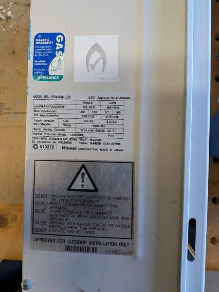 RINNAI INFINITY VT24 CONTINUOUS FLOW GAS HOT WATER HEATER Carousel 3