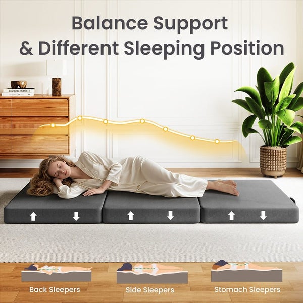 BedStory Folding Mattress Single Trifold Mattress Firm Foam Washable Cover 10cm Carousel 6