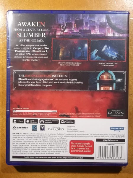 Vampire The Masquerade Bloodlines 2 Day One Editn - PS5 Game - NEW SEALED Carousel 2