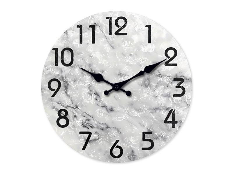 10 Or 12 Inch Silent Quartz Marble Wall Clock For Home Decor Carousel 1