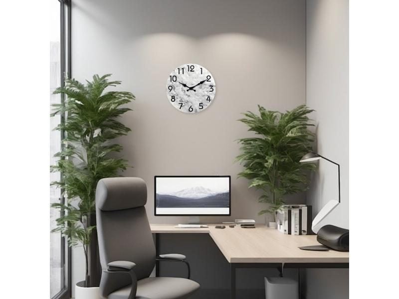 10 Or 12 Inch Silent Quartz Marble Wall Clock For Home Decor Carousel 2