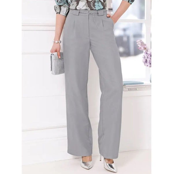 Super Cool Pleated Wide Leg Trousers - Size 20 - Cool Grey Carousel 1