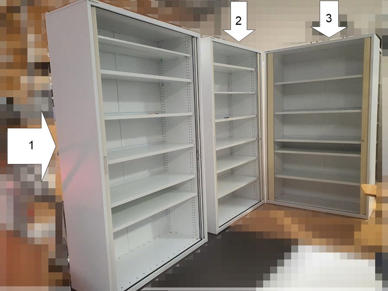 Large Storage cupboard x 1, Tambour Cupboard, With key, 6 Shelves Carousel 3