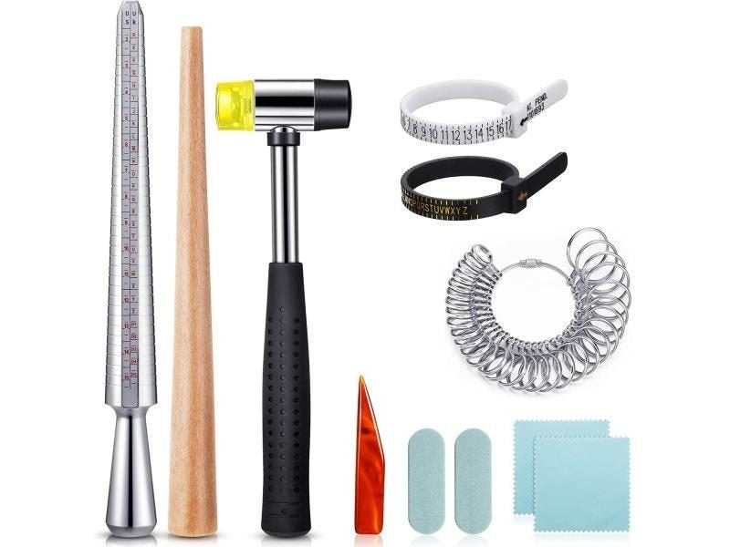 11 Pieces Ring Mandrel Sets Size 1 - 13 Jewelry Repair Tools Carousel 1
