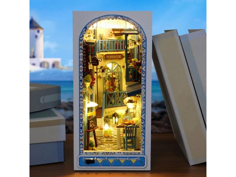 3D Wooden Puzzle Miniature Bookshelf DIY Kit For Kids Carousel 2