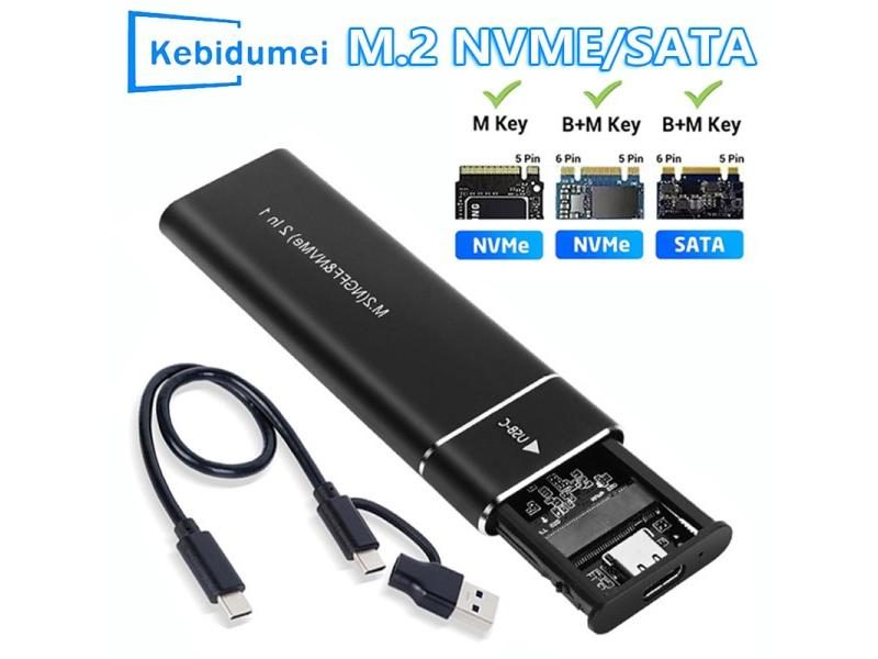M2 SSD Enclosure 10Gbps USB 3.1 Type C Dual Protocol Carousel 2