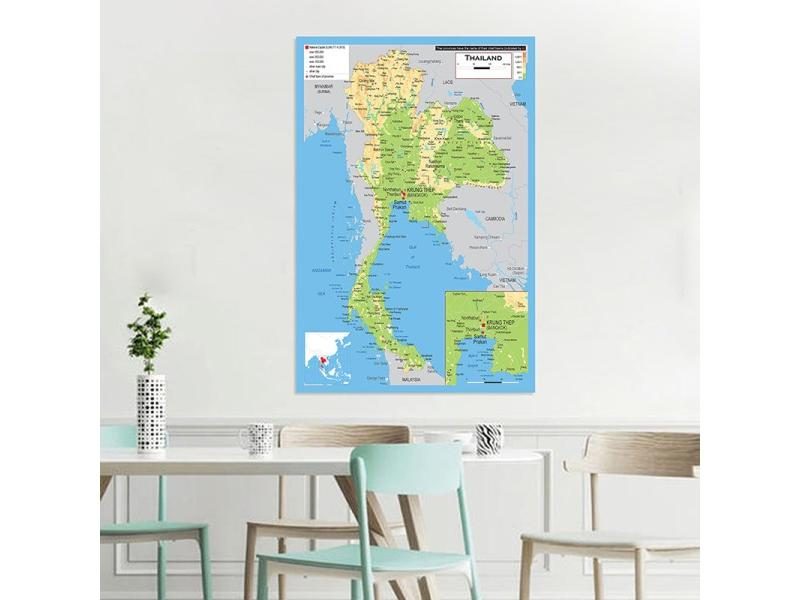 Thailand Map English Unframed Wall Art Poster 100*150cm Carousel 1
