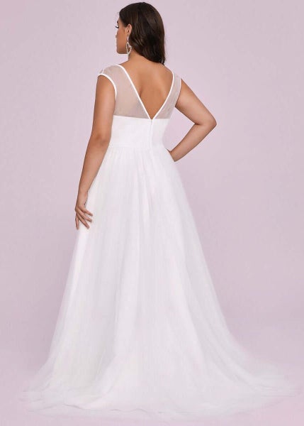 Joni minimalist plus size wedding dress in ivory s26 Carousel 2