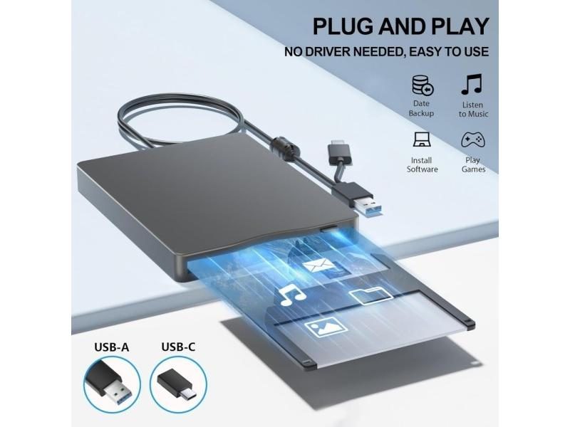 Floppy Disk Reader 3.5inch External USB Floppy Disk Drive 1.44 MB FDD Portable Carousel 1