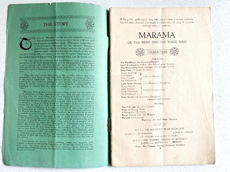 Book: 1920 Marama Mere and Maori Maid NZ Opera Songs Words Booklet Carousel 2