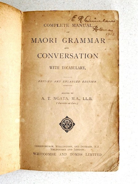 Book: 1912 Complete Manual Maori Grammar Conversation Sir Aprirana Ngata Carousel 2