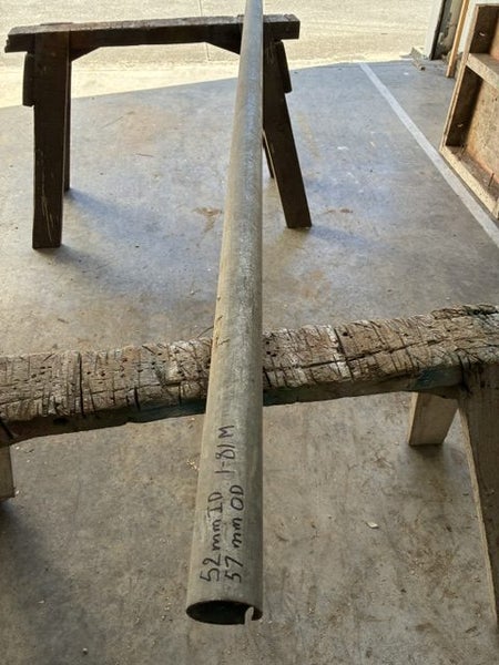 PIPE GALVANISED STEEL approximately 52mm ID 57mm OD 1.81 long. Carousel 2