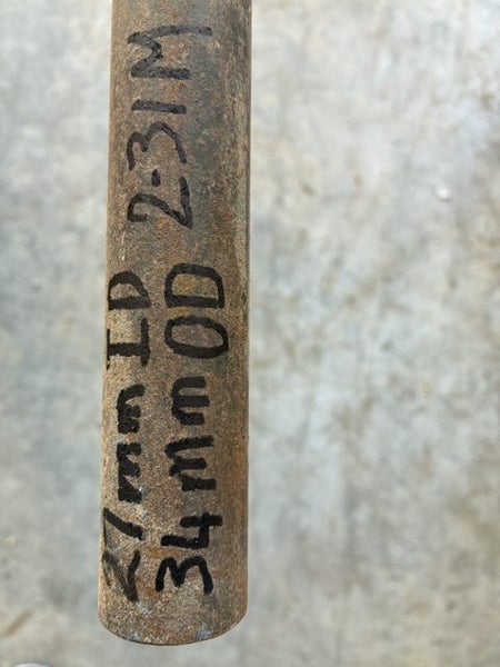 PIPE BLACK STEEL approximately 27mm ID 34mm OD 2.31 long. Carousel 1