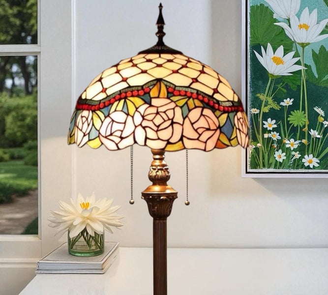 Tiffany Floor Lamp (with 16" large 40cm lamp shade) Carousel 1