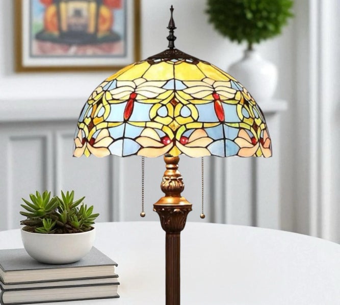 Tiffany Floor Lamp (with 16" large 40cm lamp shade) Carousel 2