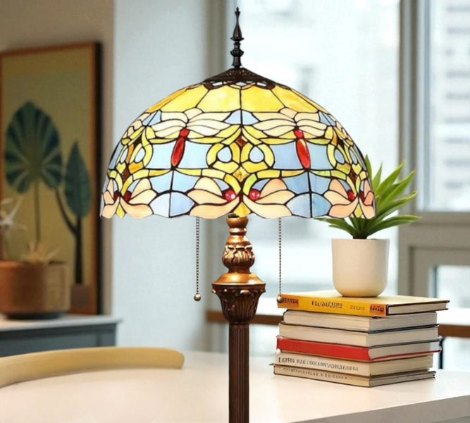 Tiffany Floor Lamp (with 16" large 40cm lamp shade) Carousel 1