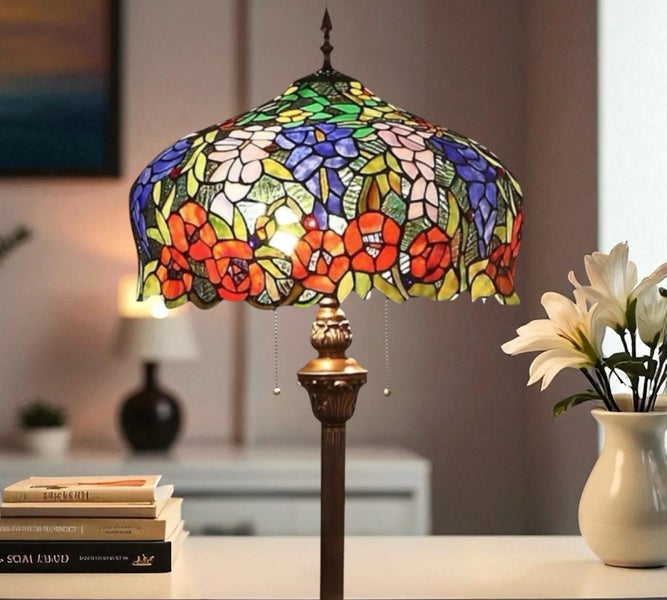 Tiffany Floor Lamp with X-Large 46cm (18") Lamp Shade Carousel 2