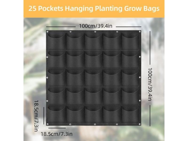 Hanging Vertical Wall Mounted 49 Pockets Planter Bags Carousel 1