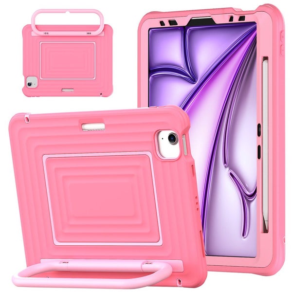 iPad Air 5 10.9-inch 2022 Shockproof Handle Stand Case-Pink Carousel 1