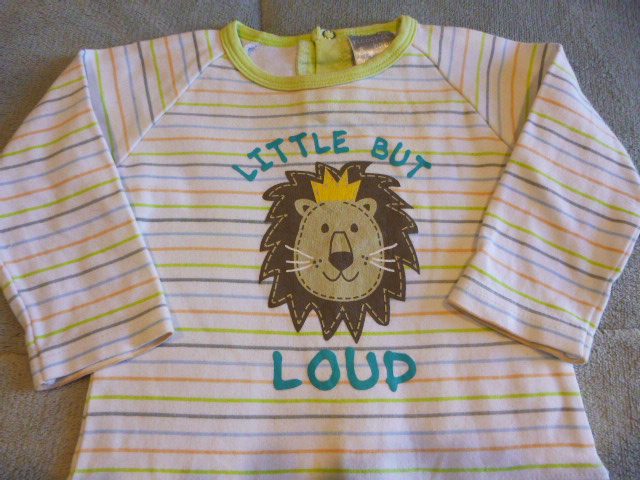 RICOCHET BABY = WHITE /GREEN " LITTLE BUT LOUD" LONG SLEEVE TOP ( 3 - 6 MTHS) Carousel 2