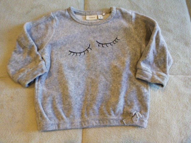 NAME IT = GREY with EYES LONG SLEEVE TOP (3 - 6 MTHS) Carousel 1
