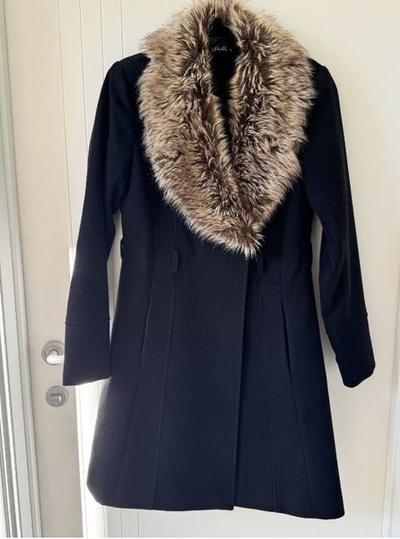 Faux Fur Trim Knee High Coat Carousel 1