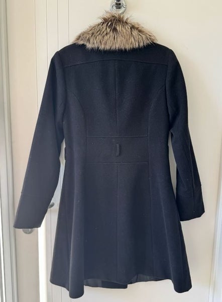 Faux Fur Trim Knee High Coat Carousel 2