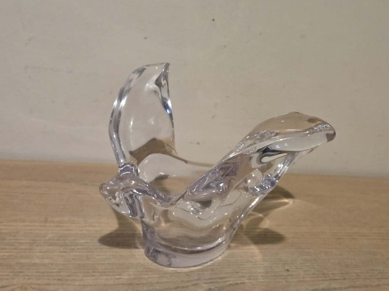 Vintage Princess House Crystal Art Glass Flying Dove Figurine / Dish Carousel 1