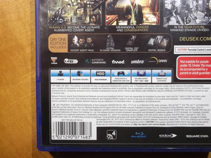 Deus Ex Mankind Divided Day One Edition - PS4 Game - Excellent Condition Carousel 4