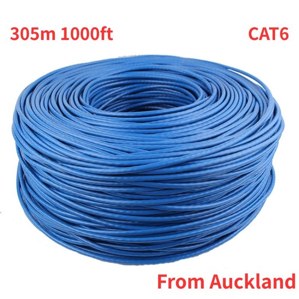 Brand New 305m 1000ft Network Cable CAT6 Ethernet LAN UTP roll Blue AKL Stock Carousel 1