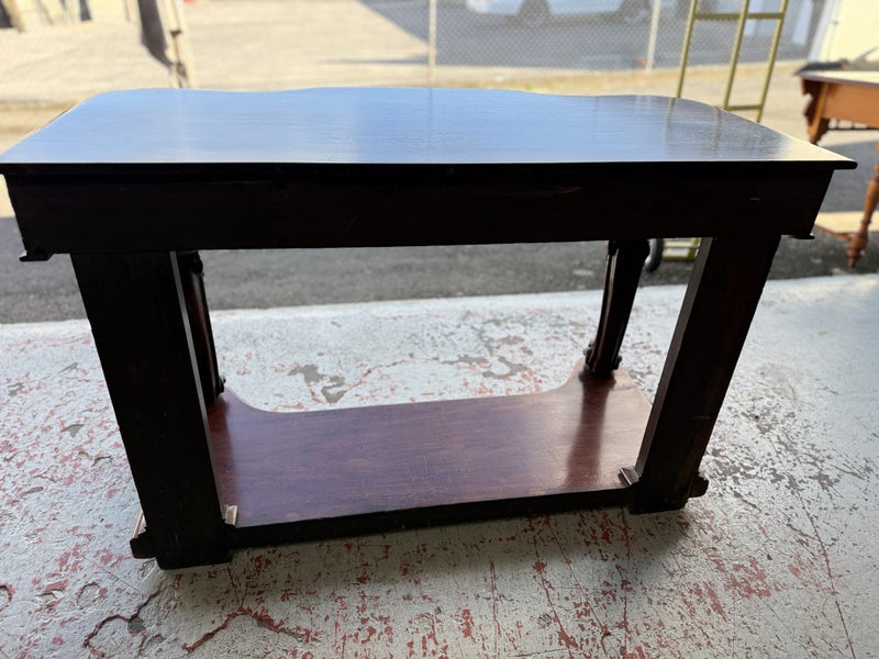 Victorian Solid Mahogany Scroll Legs Console or Hall Table Carousel 20