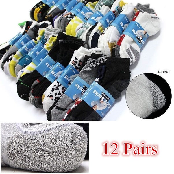 (12Pairs)Unisex Sport Socks Cushion Socks Ankle Socks Carousel 2