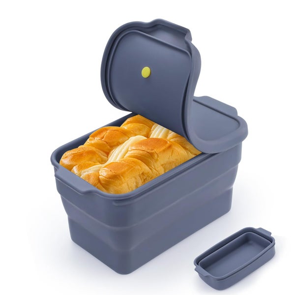 Collapsible Silicone Bread Loaf Pan with Lid Nonstick Baking Mold for Oven Carousel 1