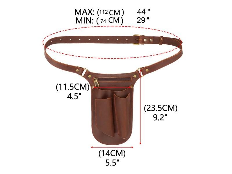 Leather Adjustable Tool Pouch For Gardener Florist Carpenter 4 Pockets Carousel 2