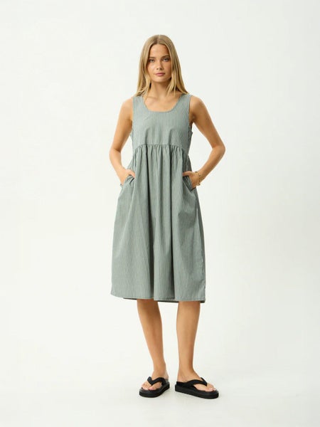 Pinned - Organic Midi Dress in Sycamore Stripe Carousel 1