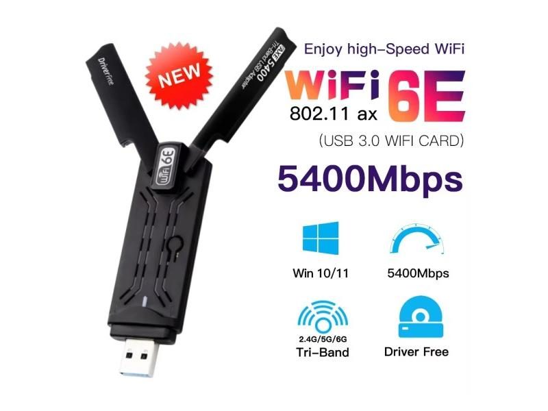 WiFi6E AX5400 USB Adapter Triple Band Wireless Network Card Carousel 2