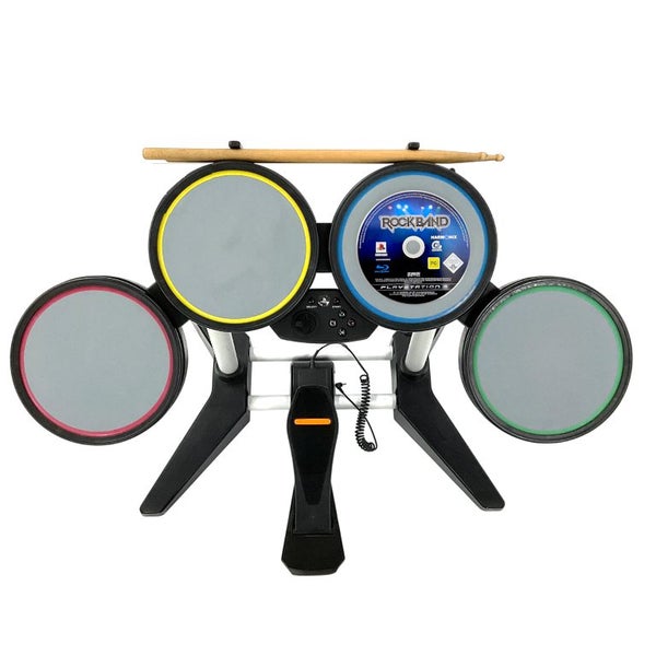PS2/PS3 Rock Band Drum Kit + Pedal + Sticks + Game! Carousel 1